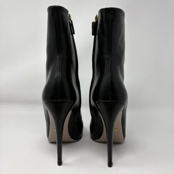 Gucci Goldie Leather Heel Ankle Boots Black Size 39.5 / 9.5 - Picture 10 of 15